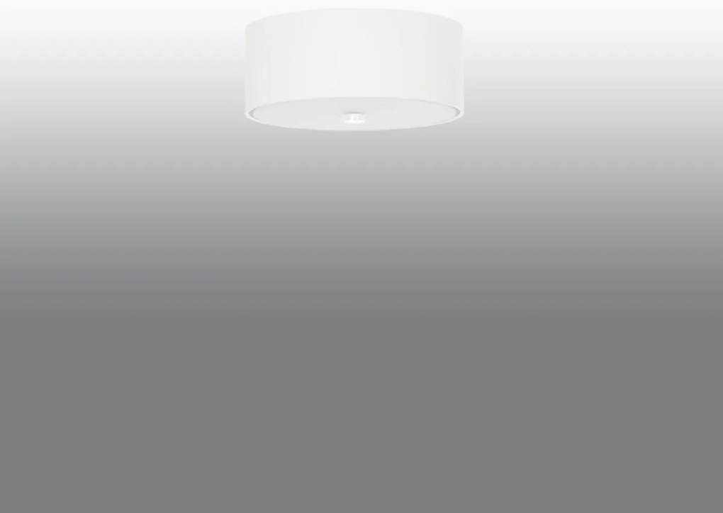 Stropné svietidlo Skala, 1x biele textilné tienidlo, (biele sklo), (fi 30 cm)