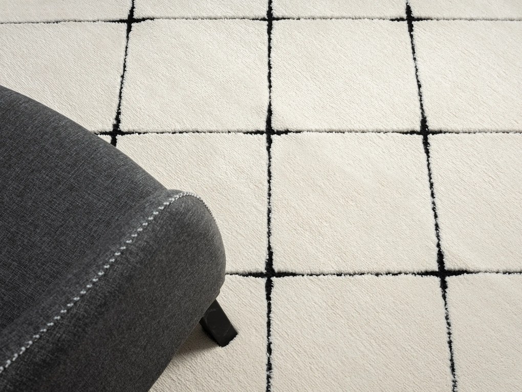 My Flair, Kusový koberec Moroccan Vision weiß, 100x200, čiernobiela, obývacia izba