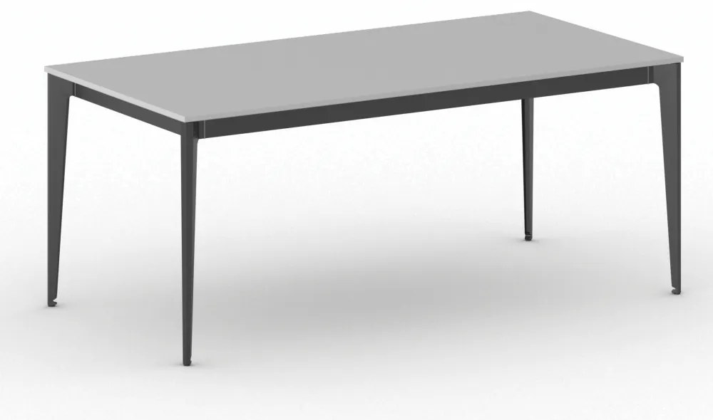 Rokovací kancelársky stôl PRIMO ACTION, 180x90 cm, čierna podnož, sivá