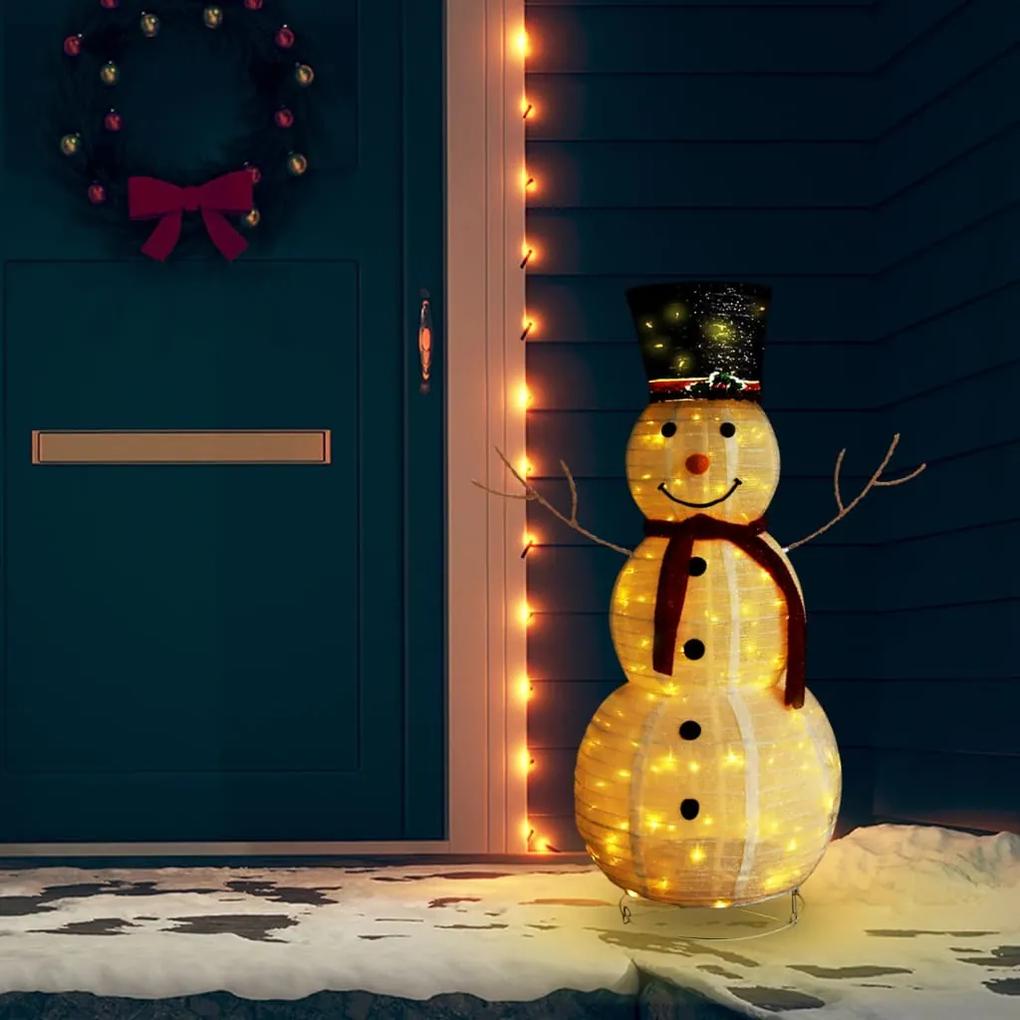 Dekoratívny vianočný snehuliak LED luxusná látka 120 cm 329761