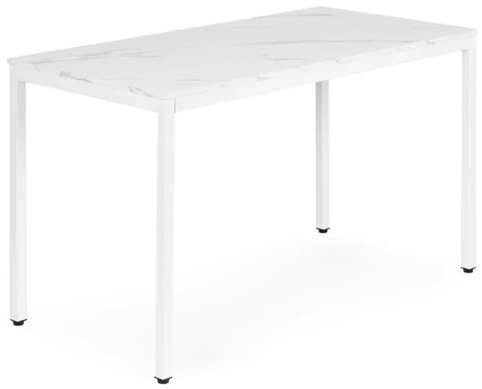 Kuchynský stôl biely mramor 120 x 60 cm – univerzálny stôl pre 4–5 osôb