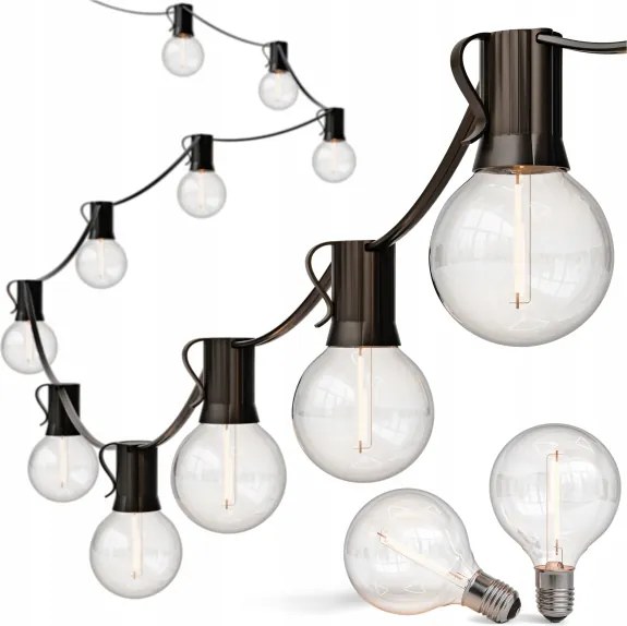 LED Vonkajší dekoratívny reťazec 25xE12/1W/230V 17,5 m IP65 čierna