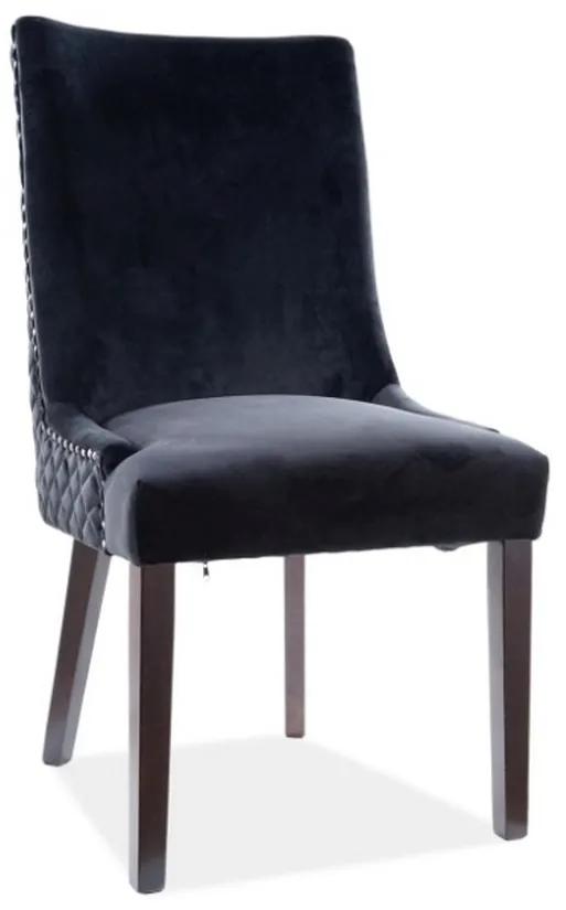 Jedálenská stolička LEON Velvet, 51x99x45, čierna/bluvel 19