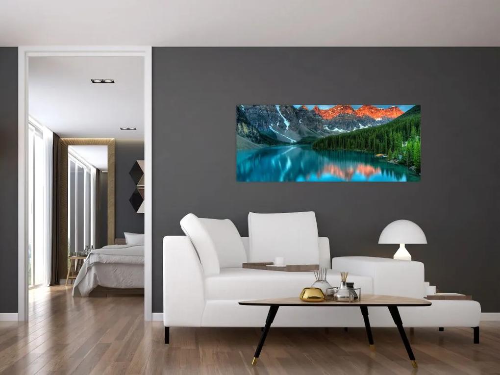 Obraz tyrkysového jazera (120x50 cm)