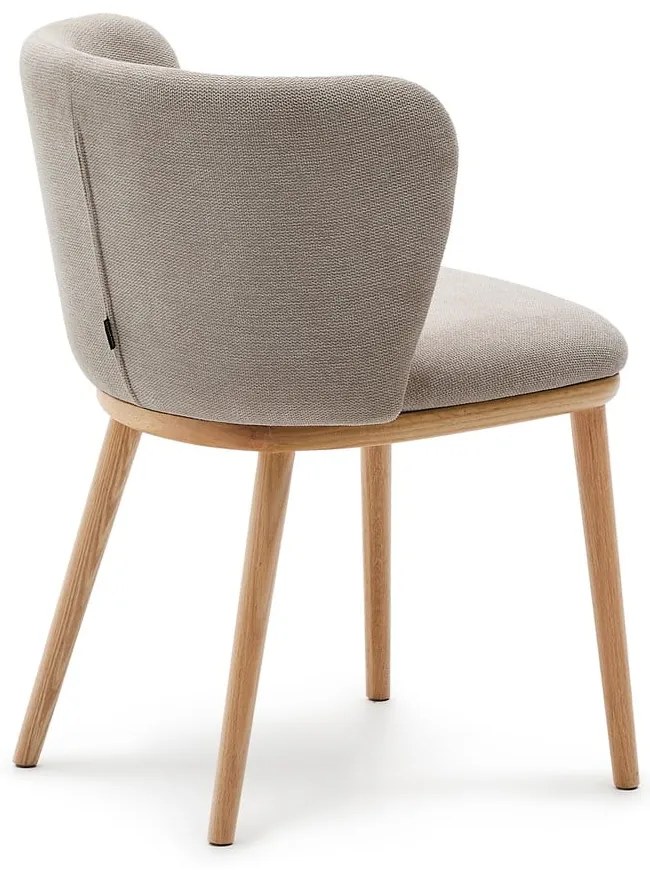 Svetlohnedé čalúnené jedálenské kreslo Ciselia – Kave Home