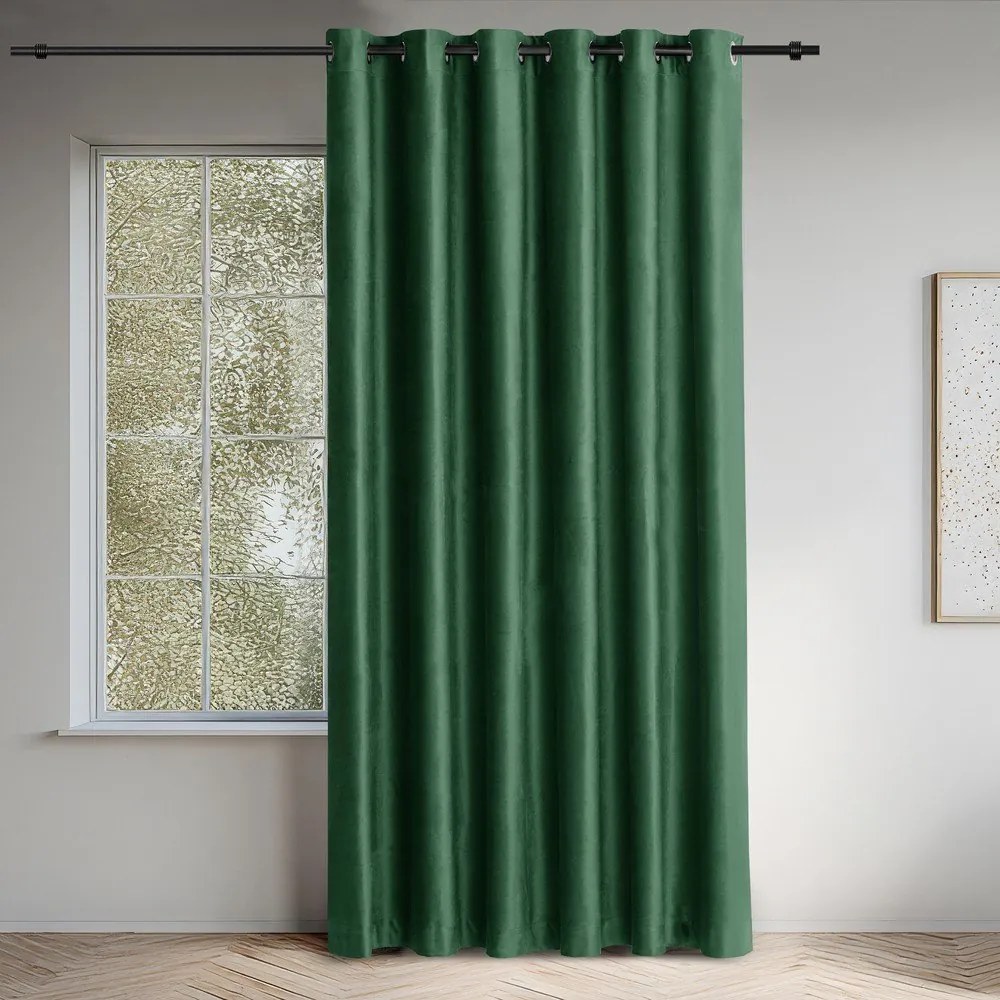 Zelený zamatový dimout záves 530x175 cm Velto – Filumi
