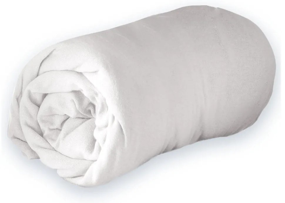 Biela napínacia plachta jersey 90x190 cm Jersy – douceur d'intérieur