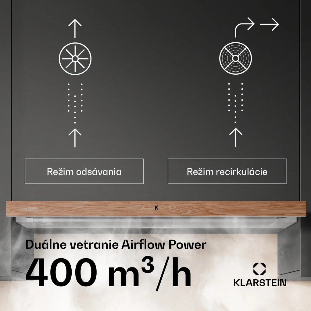 Klarstein ZenFusion digestor, prietok vzduchu 400 m³/h, EEK A, odsávanie/recirkulácia, 3 úrovne, tichý