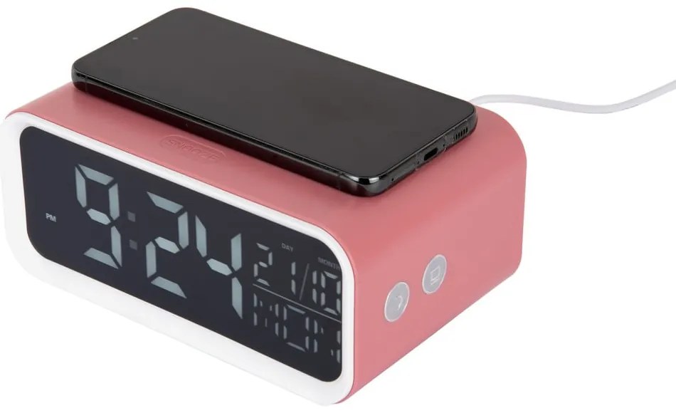 Digitálny budík s bezdrôtovou nabíjačkou Chunky LED – Karlsson