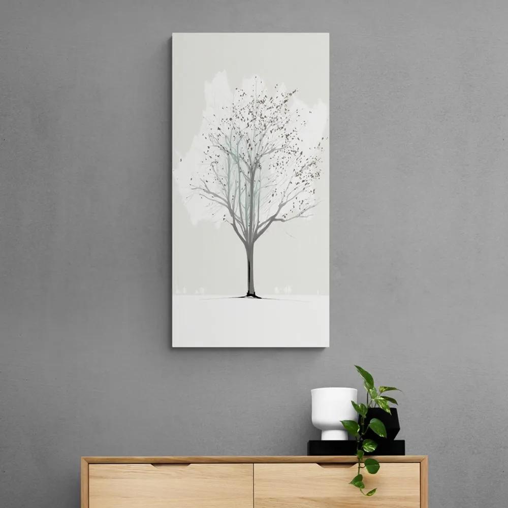 Obraz minimalistický zimný strom Varianta: 60x120