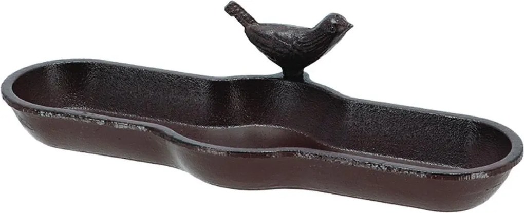 Napájadlo pre vtáky Bird, 7x29,5 cm, liatina, hnedá