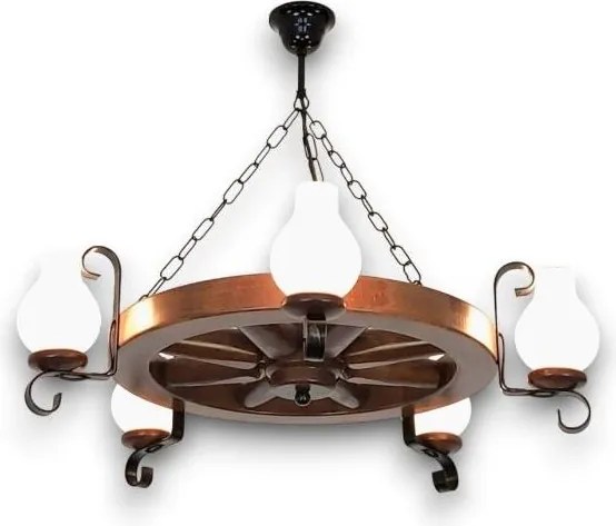 Brilagi - Luster na reťazi ROATA 5xE14/40W/230V priemer 70 cm buk/orech