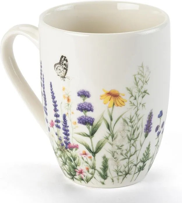 Porcelánový hrnček LEVANDUĽA A MOTÝLI v darčekovej krabičke 350 ml