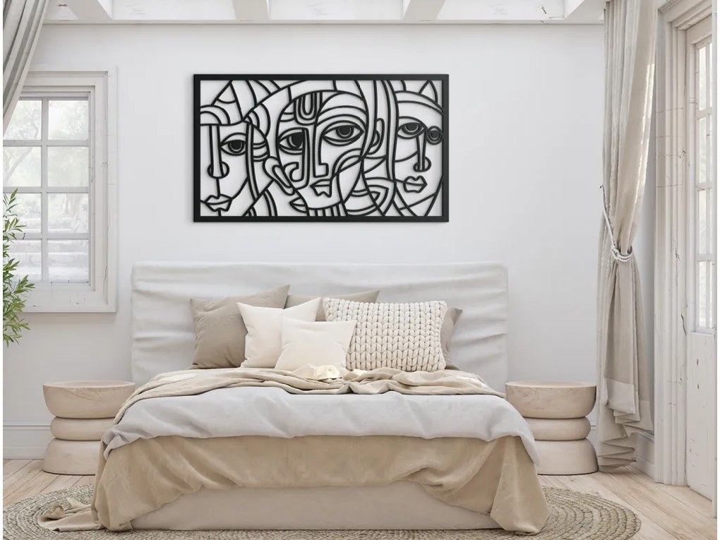 drevko Kubistický obraz z dreva Pohľady Rozmer obrazu: 26 x 44,5 cm, Farba dekorácie: Čierna