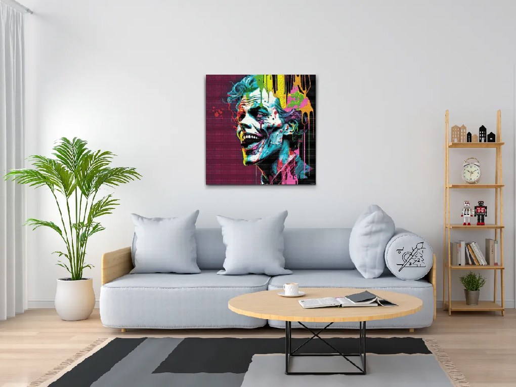 Gario Diamantové maľovanie Šialený klaun Rozmery: 50 x 50 cm, Rámovanie: Iba zrolované plátno, Diamanty: Štvorcové