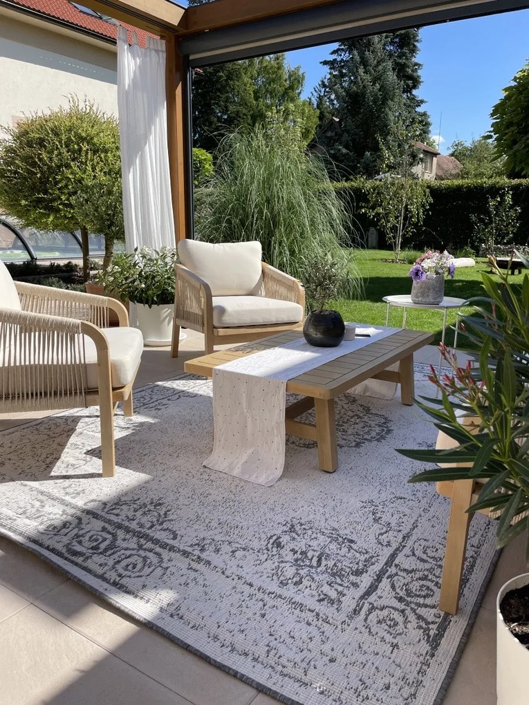 Kusový koberec Twin Supreme 103870 Grey / Cream – na von aj na doma, 160x230, šedá, chodba / predsieň, Hanse Home