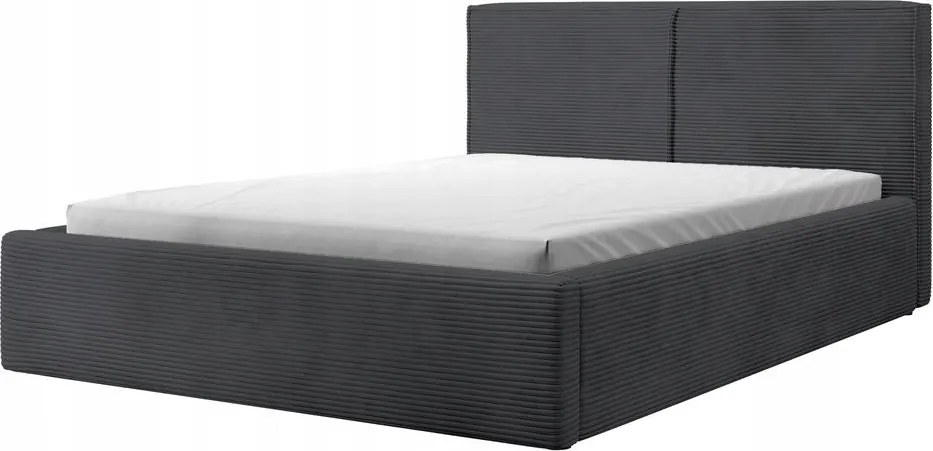 Manželská posteľ 160cm Fatime (s roštom, úl. priest.) (tmavosivá/čierna)