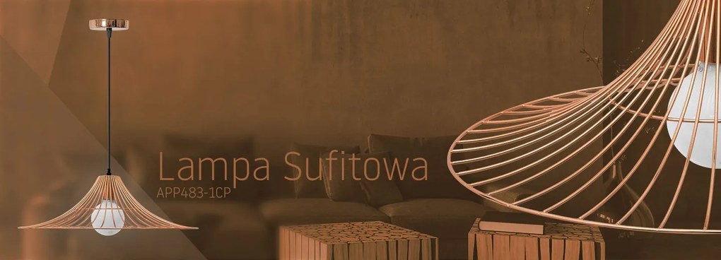 Toolight - Stropná závesná lampa 1xE27 APP483-1CP, ružové zlato, OSW-00907