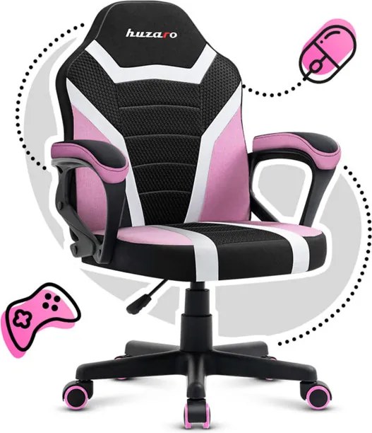 Detská herná stolička Ranger - 1.0 ružová mesh