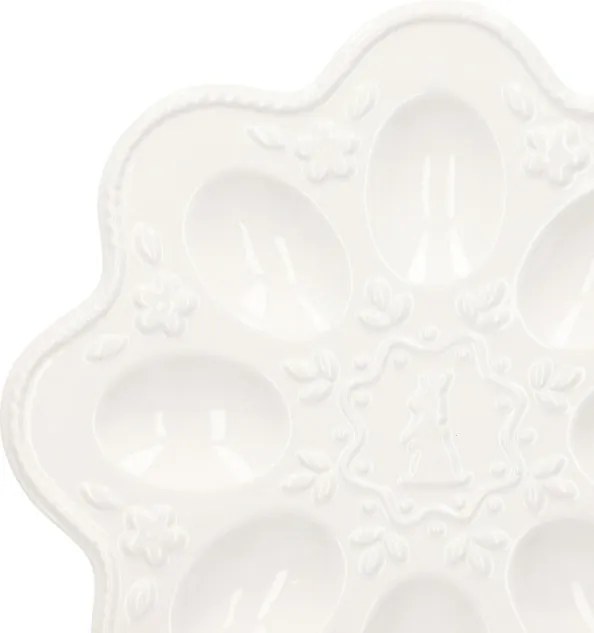 Tanier na vajíčka ADELIA biely, zdobený 965238