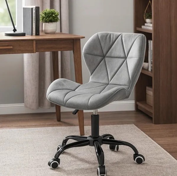 Ergonomická kancelárska otočná stolička – zamat tmavozelená