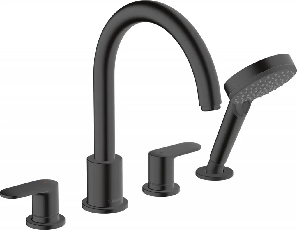 Hansgrohe Vernis Blend, batéria na okraj vane, 4-otvorová inštalácia, čierna matná, HAN-71456670