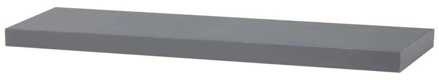 Autronic -  Polička nástenná 90 cm, MDF, farba sivý vysoký lesk, baleno v ochranej fólii - P-013 GREY