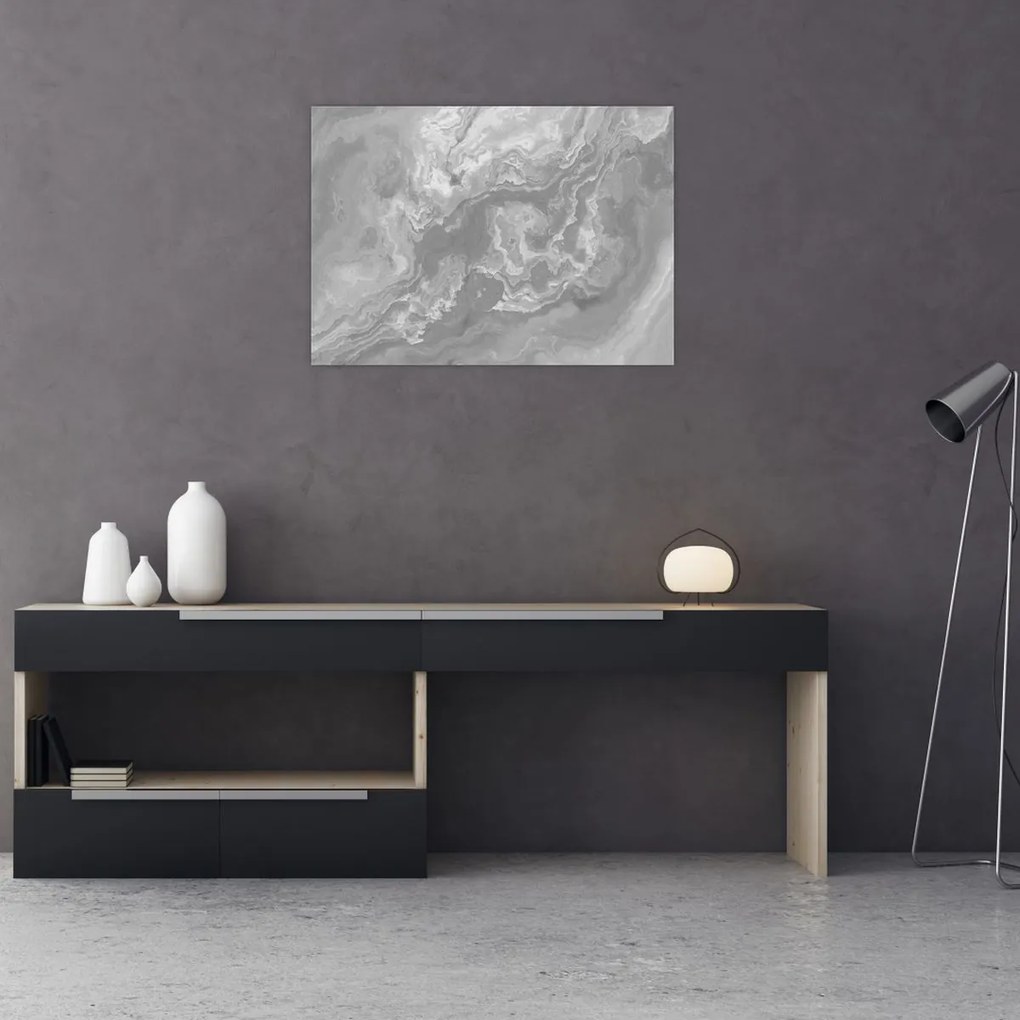 Obraz - Mramor v čiernobielej (70x50 cm)