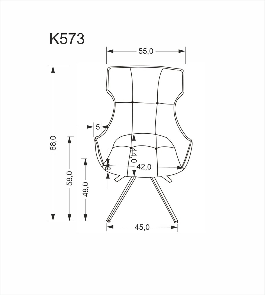 Jedálenské kreslo K573 popolavo sivé