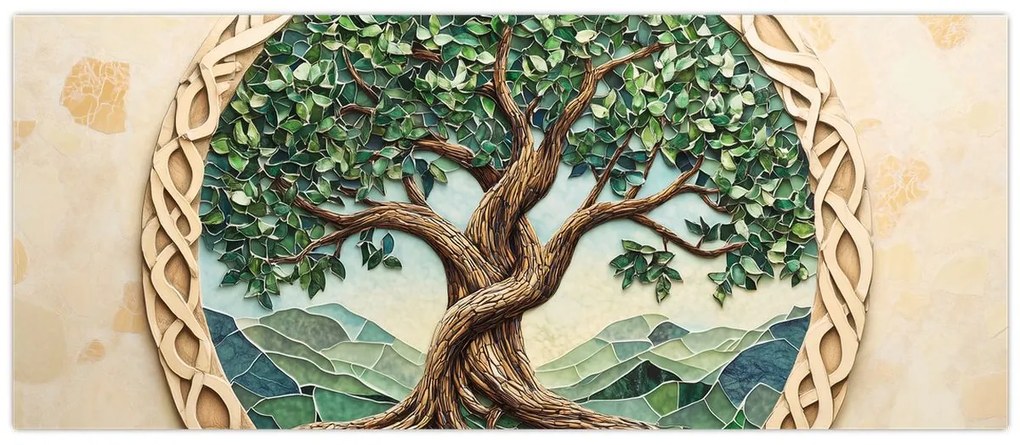Obraz – Prepletený strom života (120x50 cm)