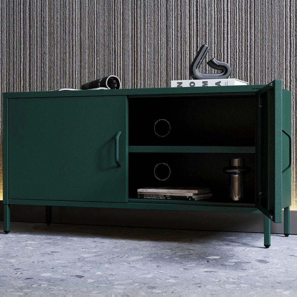 TV stolík na nožičkách ROSA, 1150 x 595 x 400 mm, Modern: fľaškovo zelená farba