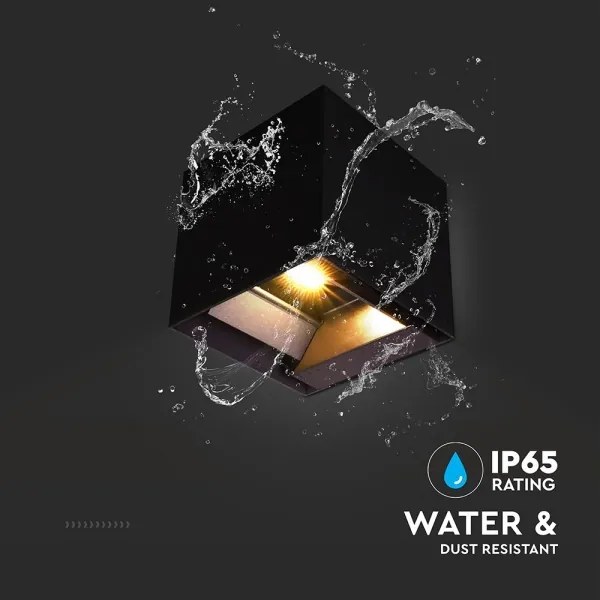 LED solárne nástenné svietidlo senzor LED/9W/3,7V 3000-5000K IP65 čierne