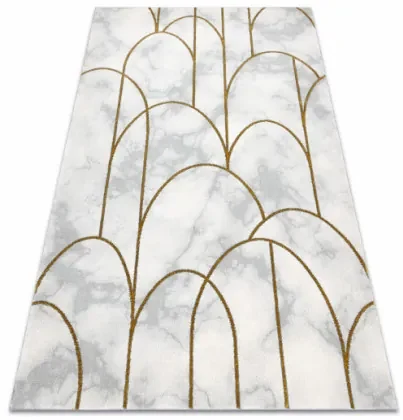Koberec EMERALD exkluzívny 1016 glamour, styl art deco, marmur krém / zlatý