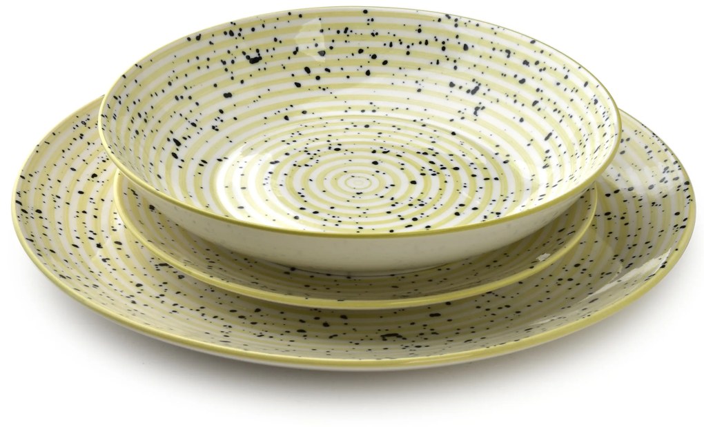 Porcelánová sada 18 ks talířů STRIPES BEIGE béžová