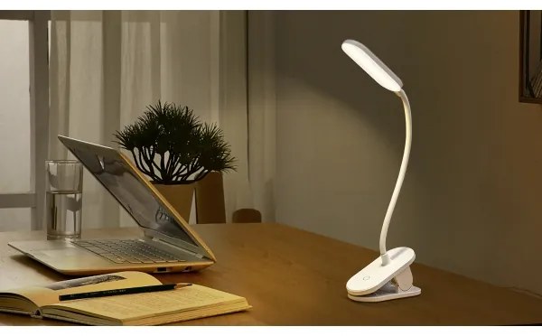 Aigostar - LED Stmievateľná nabíjacia stolná lampa s klipom LED/2,5W/5V 1200mAh biela
