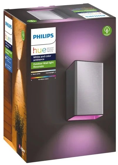 Philips 17464/47/P7 - LED RGB Vonkajšie svietidlo Hue RESONATE 2xLED/8W/230V IP44