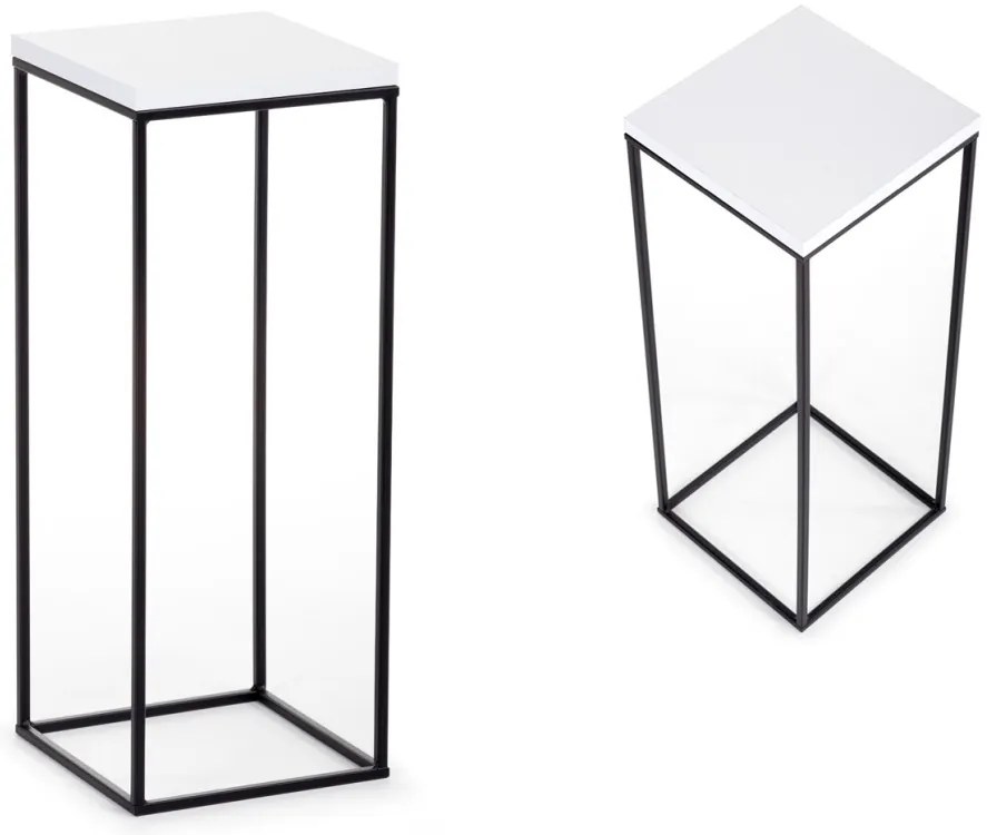 STOJAN NA KVETINÁČ BASICLOFT 60X24X24 CM ČIERNA/BIELA