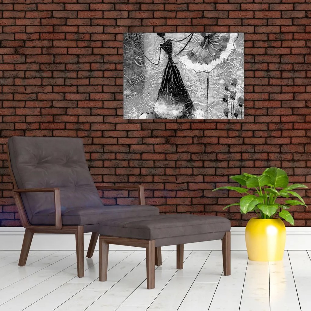 Sklenený obraz - Africká maľba (70x50 cm)