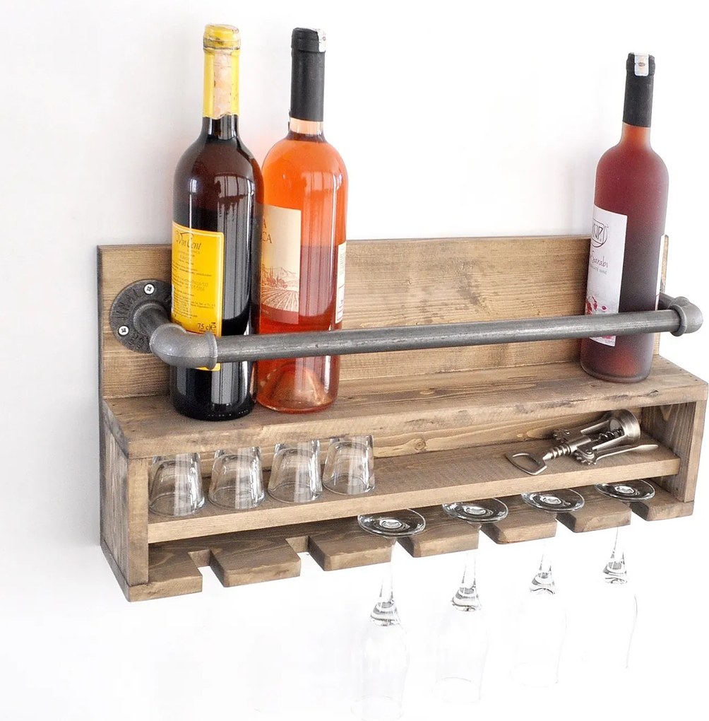 Kuchyňská police BORURAF černá/ořech