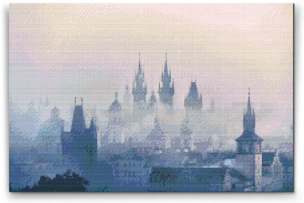 Gario Diamantové maľovanie Ranná Praha Rozmery: 120 x 80 cm, Rámovanie: S vnútorným rámom, Diamanty: Štvorcové