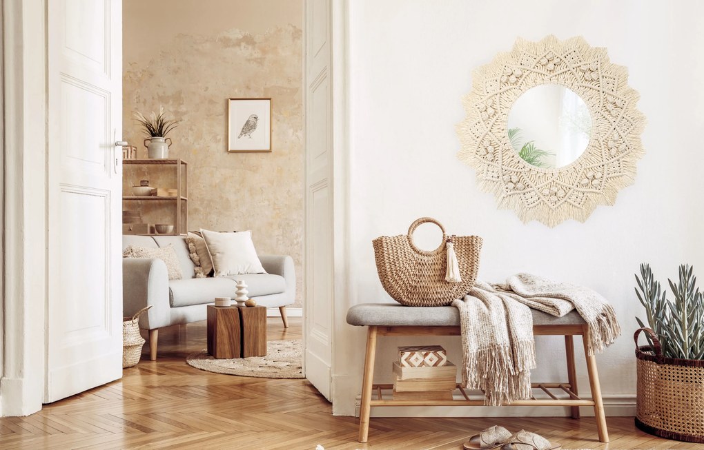 Tutumi, nástenné zrkadlo Boho 55cm 322049, HOM-03005