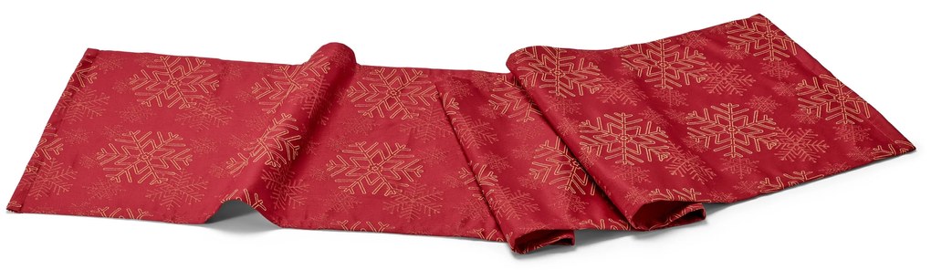 Žakárový behúň na stôl, červený