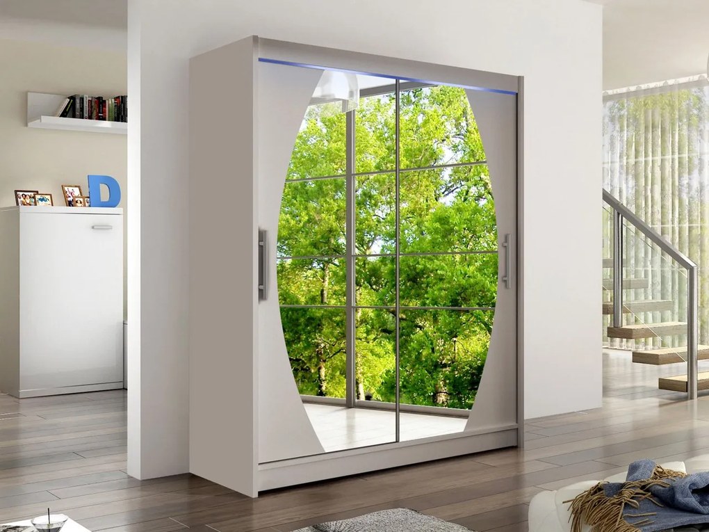 Skriňa Presto VIII, Farby: sonoma, Osvetlenie: osvetlenie LED RGB - farebné