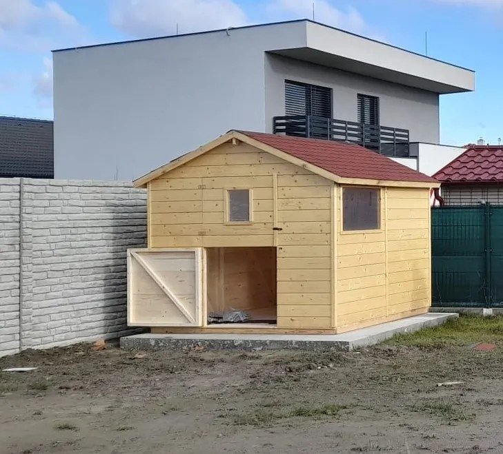 domceknazahradu.sk - Drevený chliev pre zvieratá, farba natur, (2,7 × 2,7 m), R_CHL