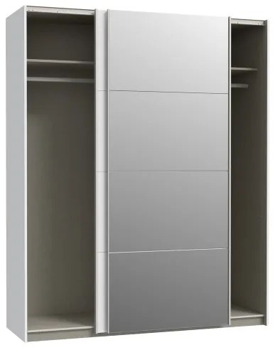 Šatníková skriňa KARO s zrkadlom 170x210 cm biela