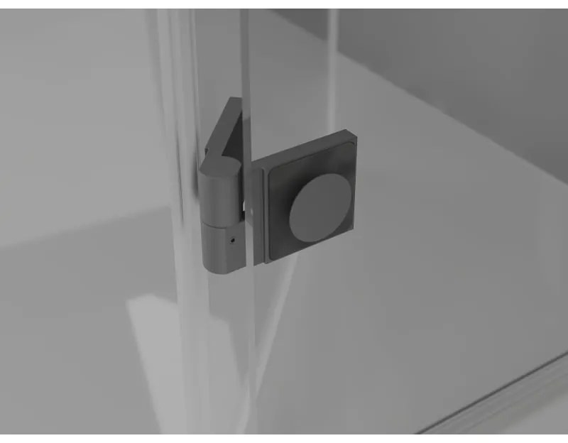 Mexen Lunar T, sklápací sprchový kút ľavý 125 x 80 cm, 8mm číre sklo, grafitový profil, 834T-125-080-95-00-L