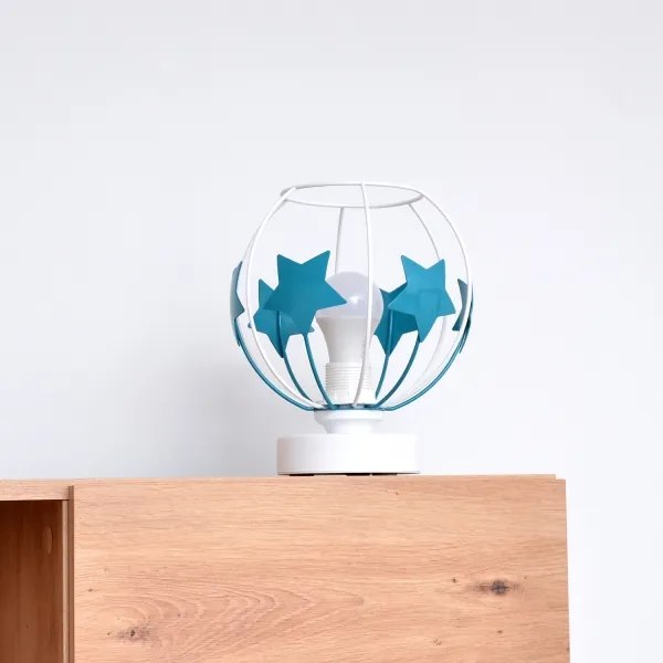 Detská stolná lampa STARS 1xE27/15W/230V tyrkysová/biela