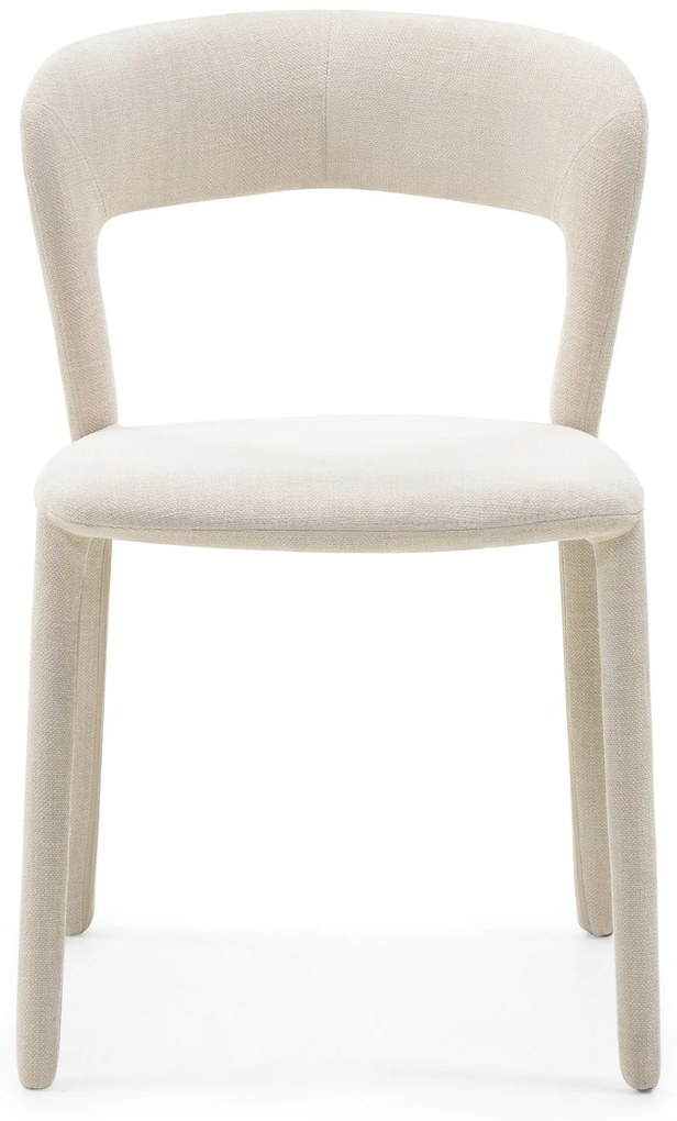 Čalouněná designová jídelní židle Calma světle béžová