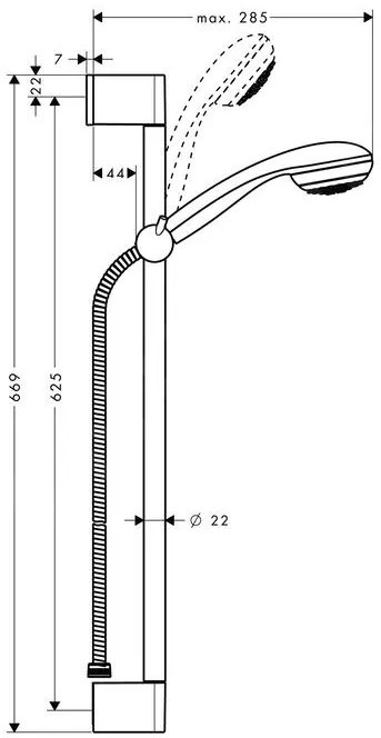 Hansgrohe Crometta 85 sprchová sada Mono Green 6 l/min so sprchovou tyčou 65 cm, chrómová, HAN-27652000