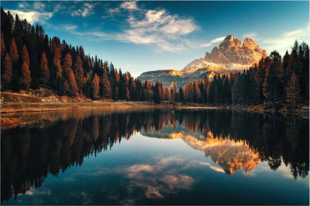 Obraz - Alpy, Taliansko, Dolomity, Lago Antorno (90x60 cm)